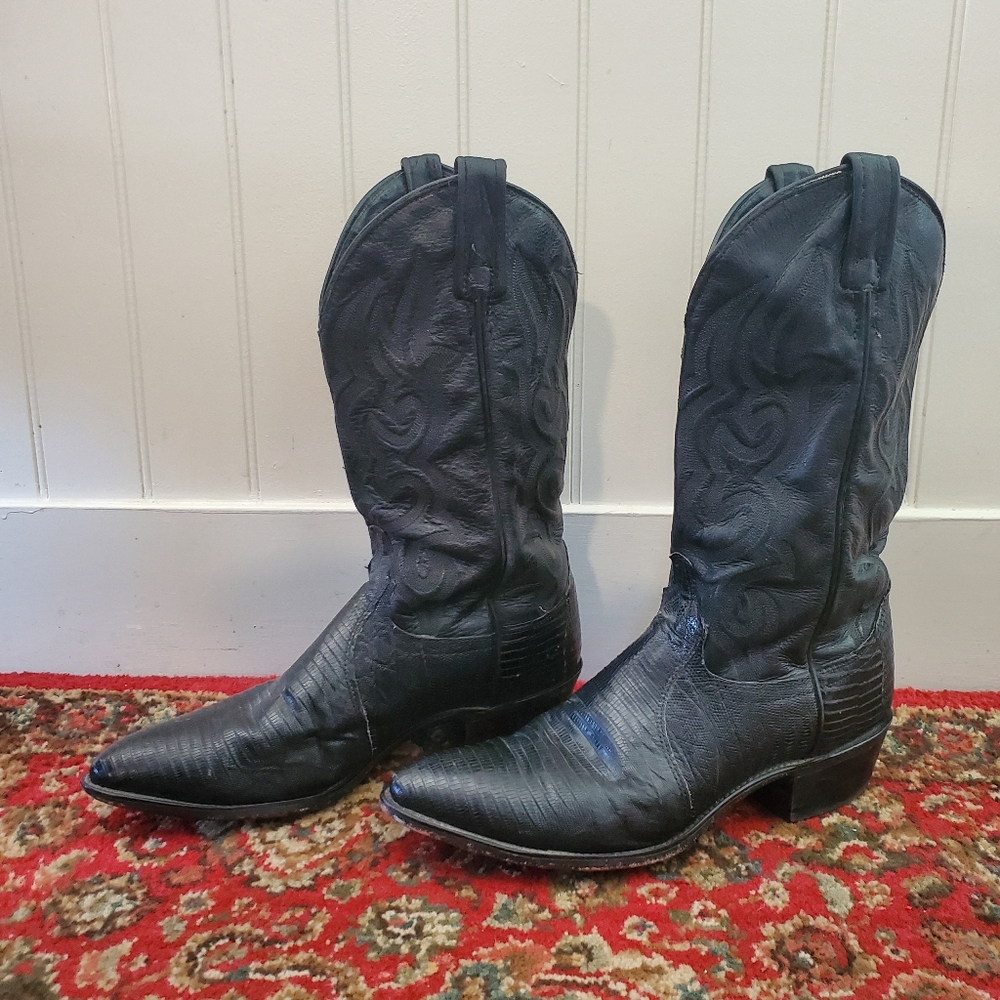 J. Chisholm Black Cowboy Western Boots